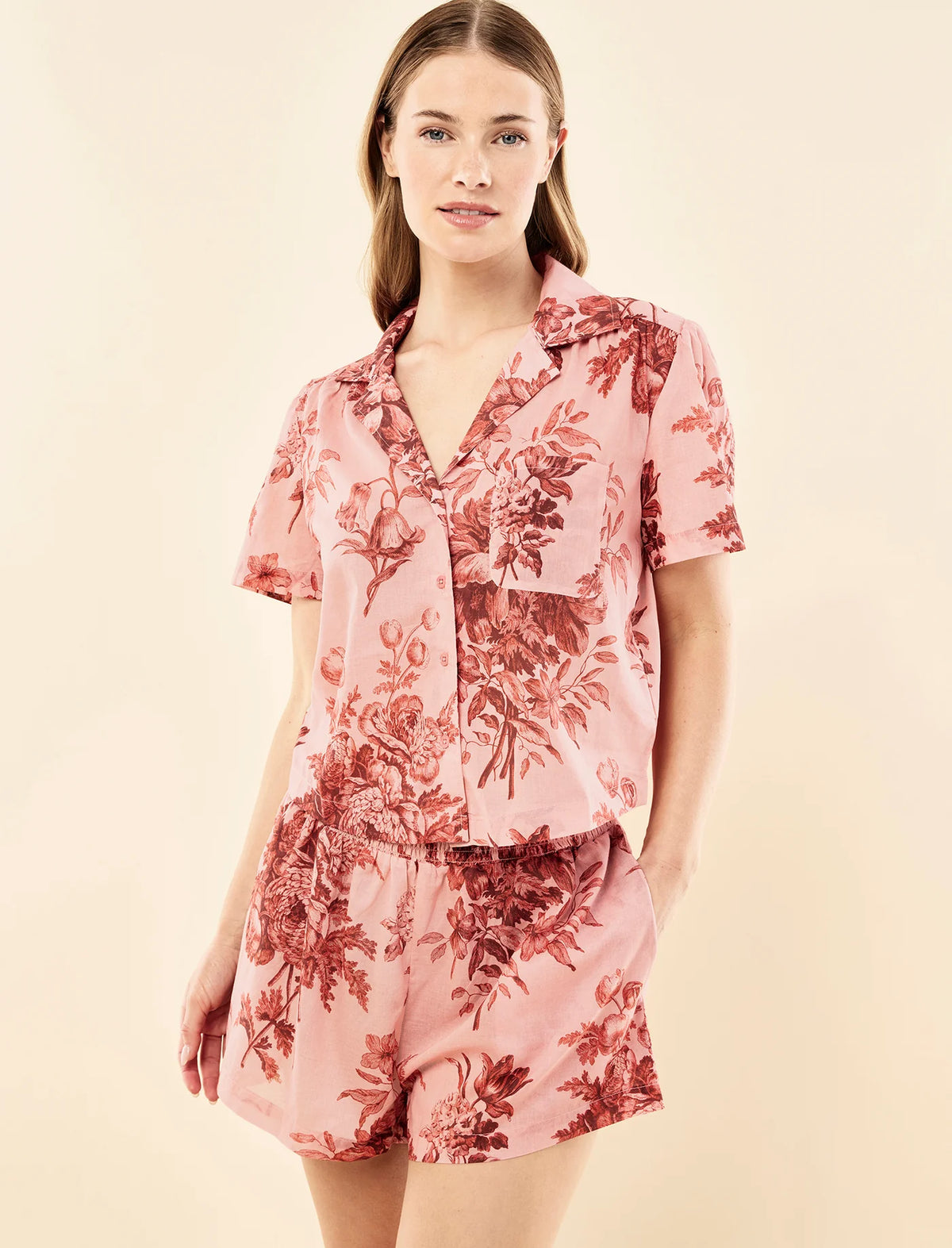 Karen Walker Romantic Floral Boxer PJ Rose