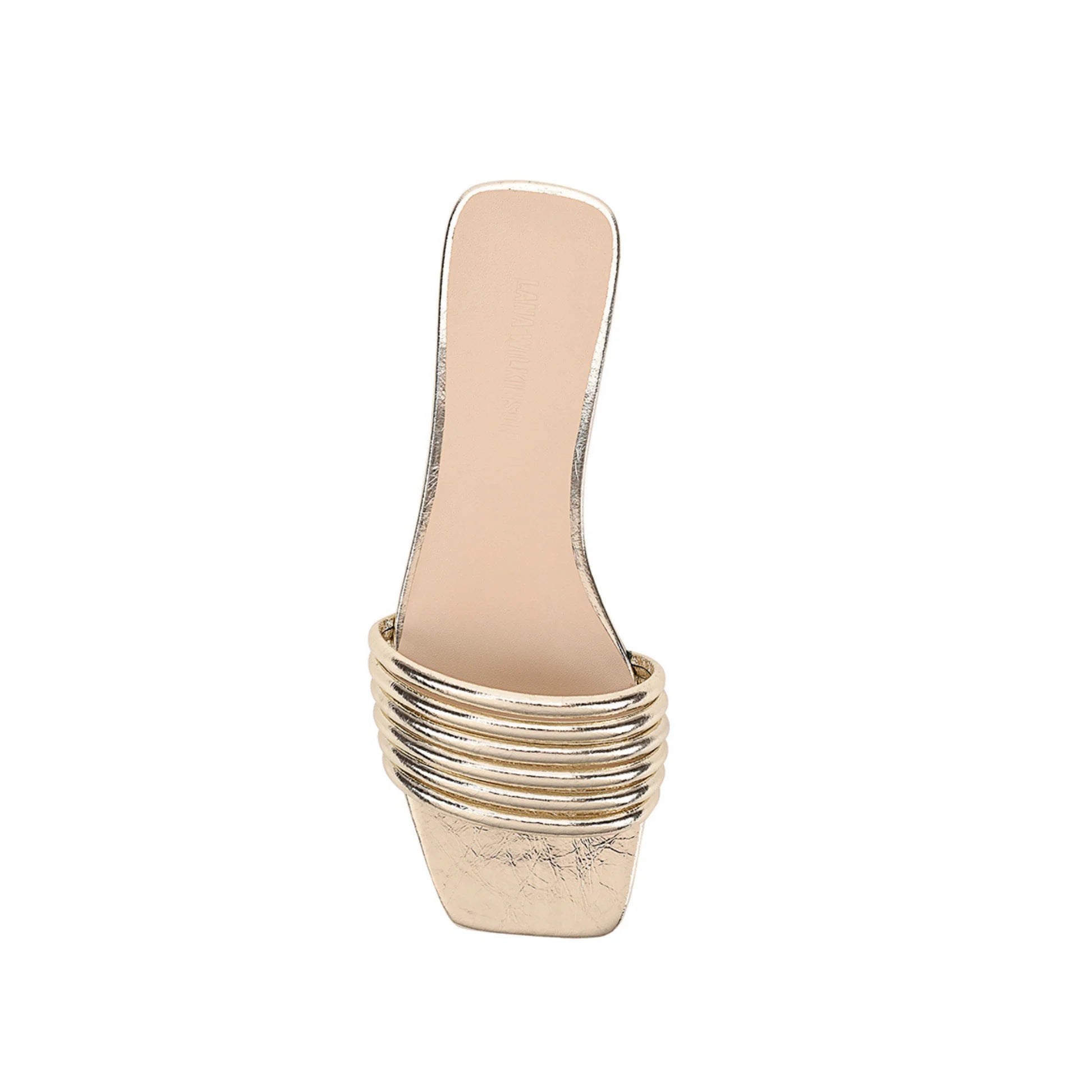 Cami Flat Gold Metallic Leather