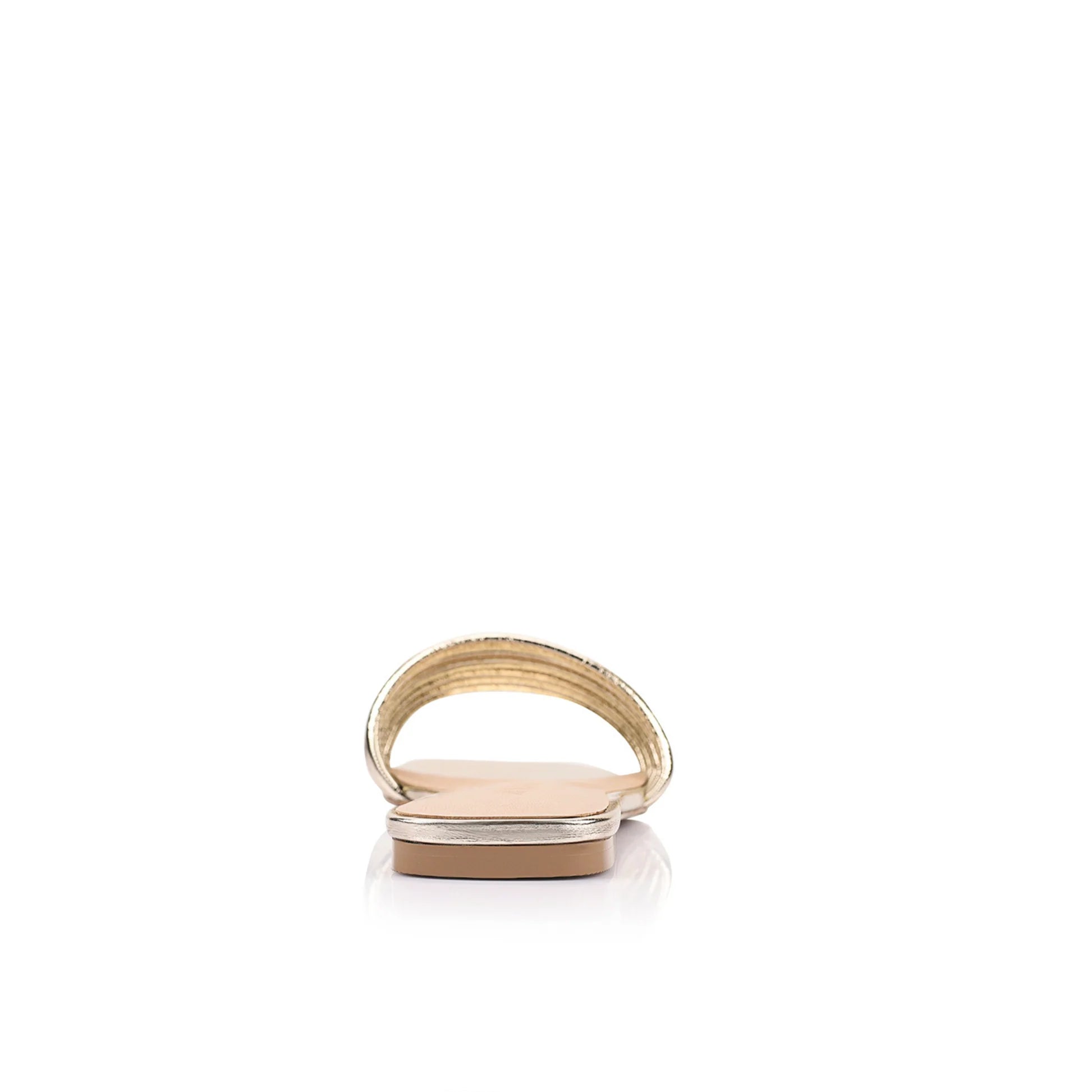 Cami Flat Gold Metallic Leather