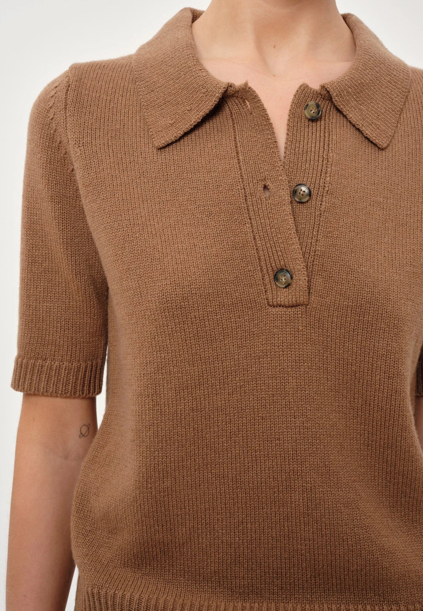 Alberto Knit Polo - Brown Sugar
