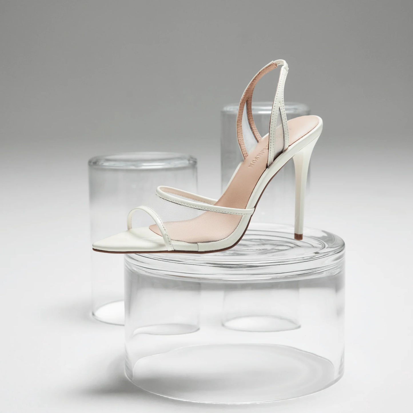 Maddison Sandal White Mesh & Patent Leather