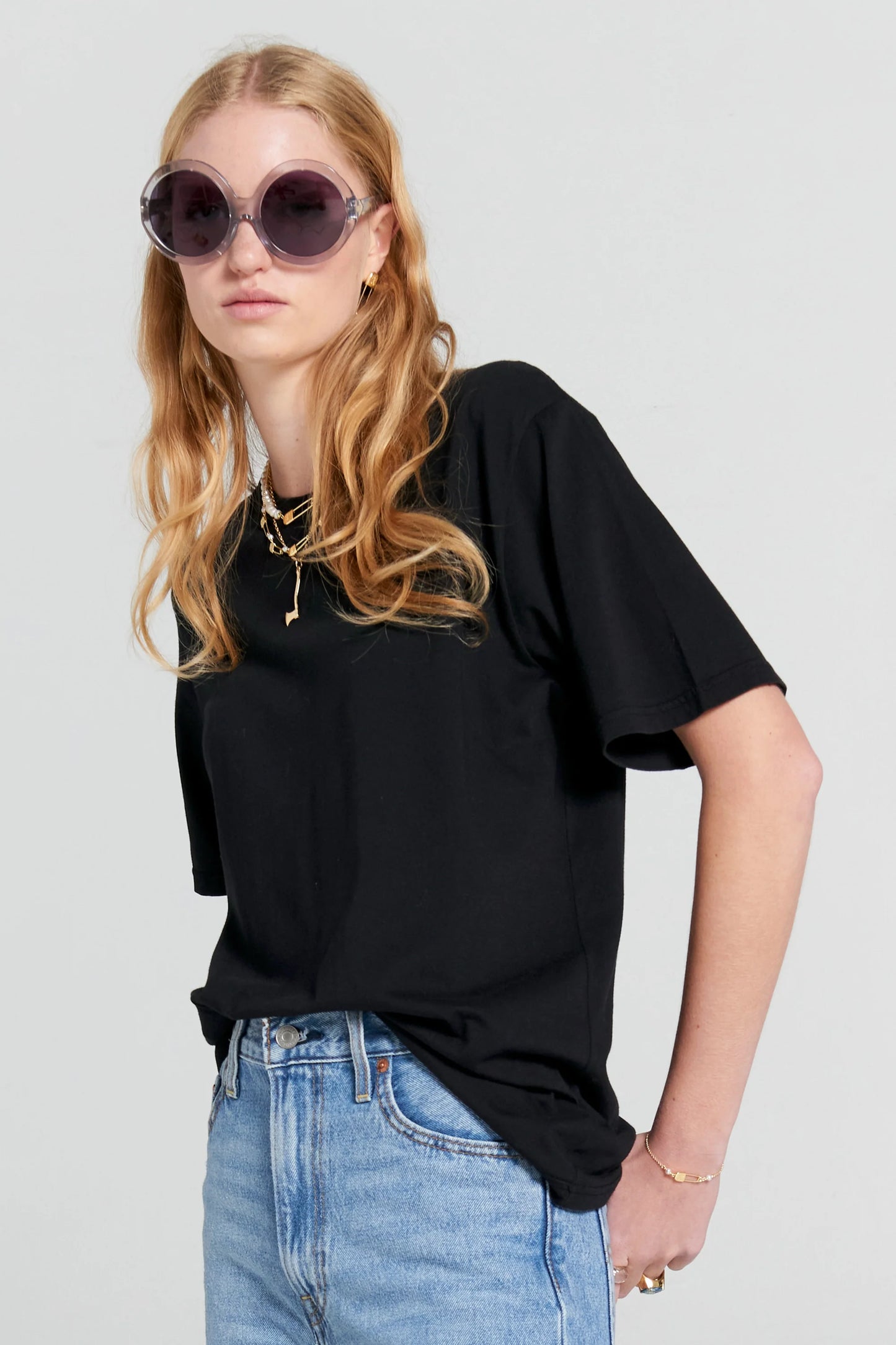 Embroidered Runaway Girl Classic T-Shirt Black