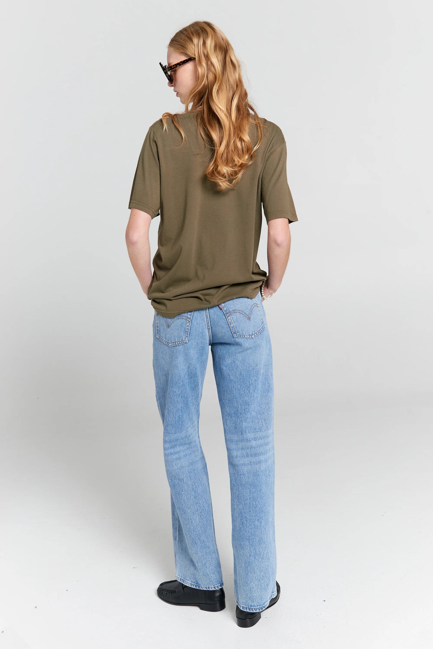 Embroidered Runaway Girl Classic T-Shirt Green