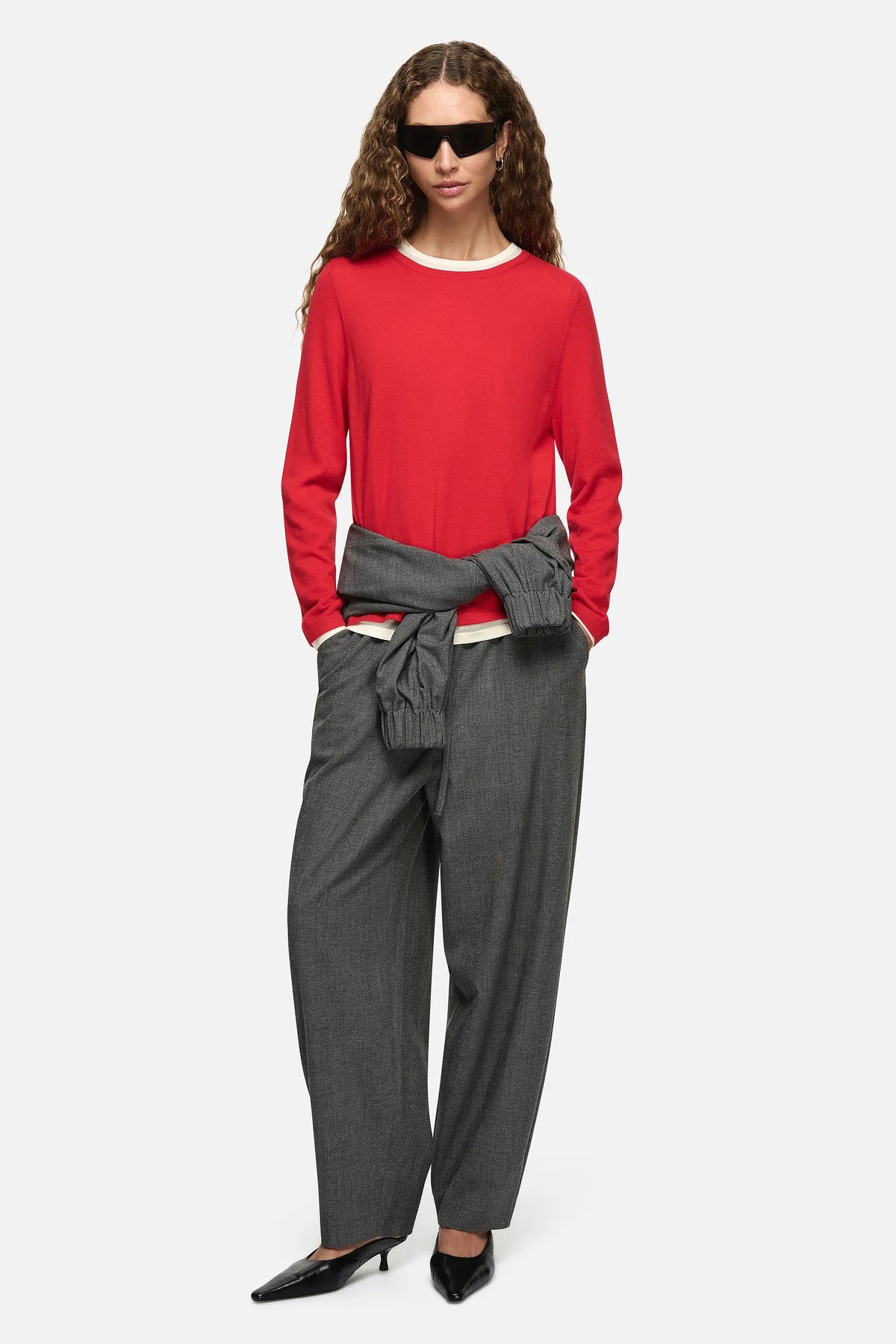 Amber Layered Sweater Red