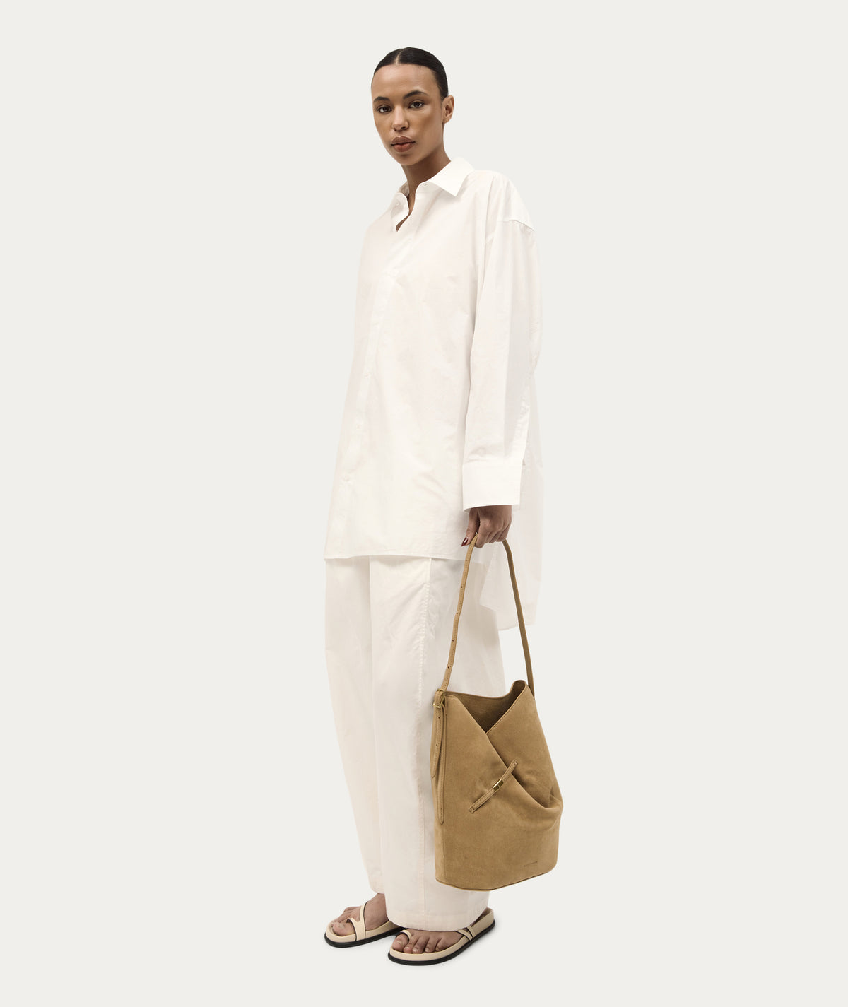 Clippity Tote Oat Suede