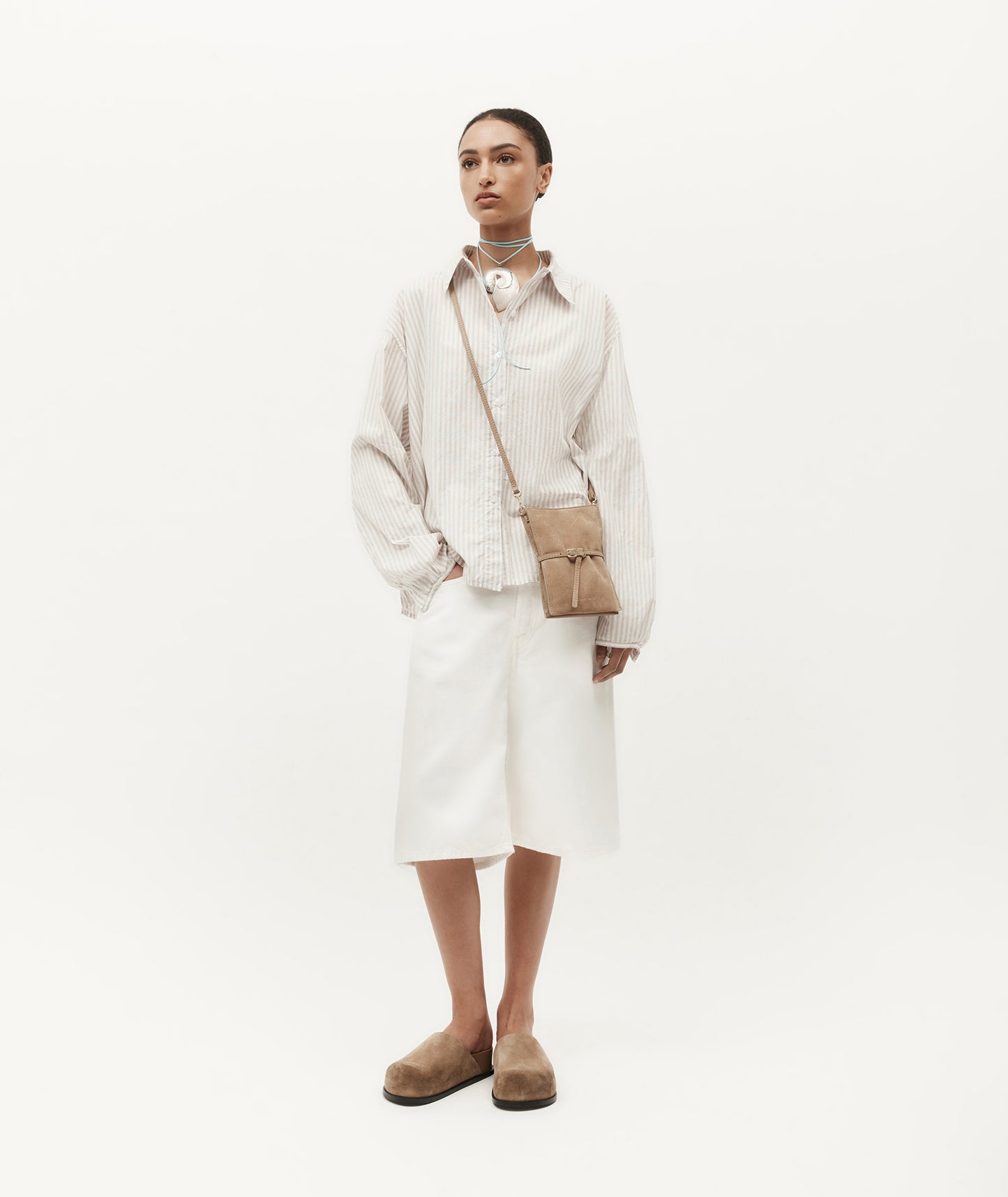 Mr Penny Pouchette Oat Suede