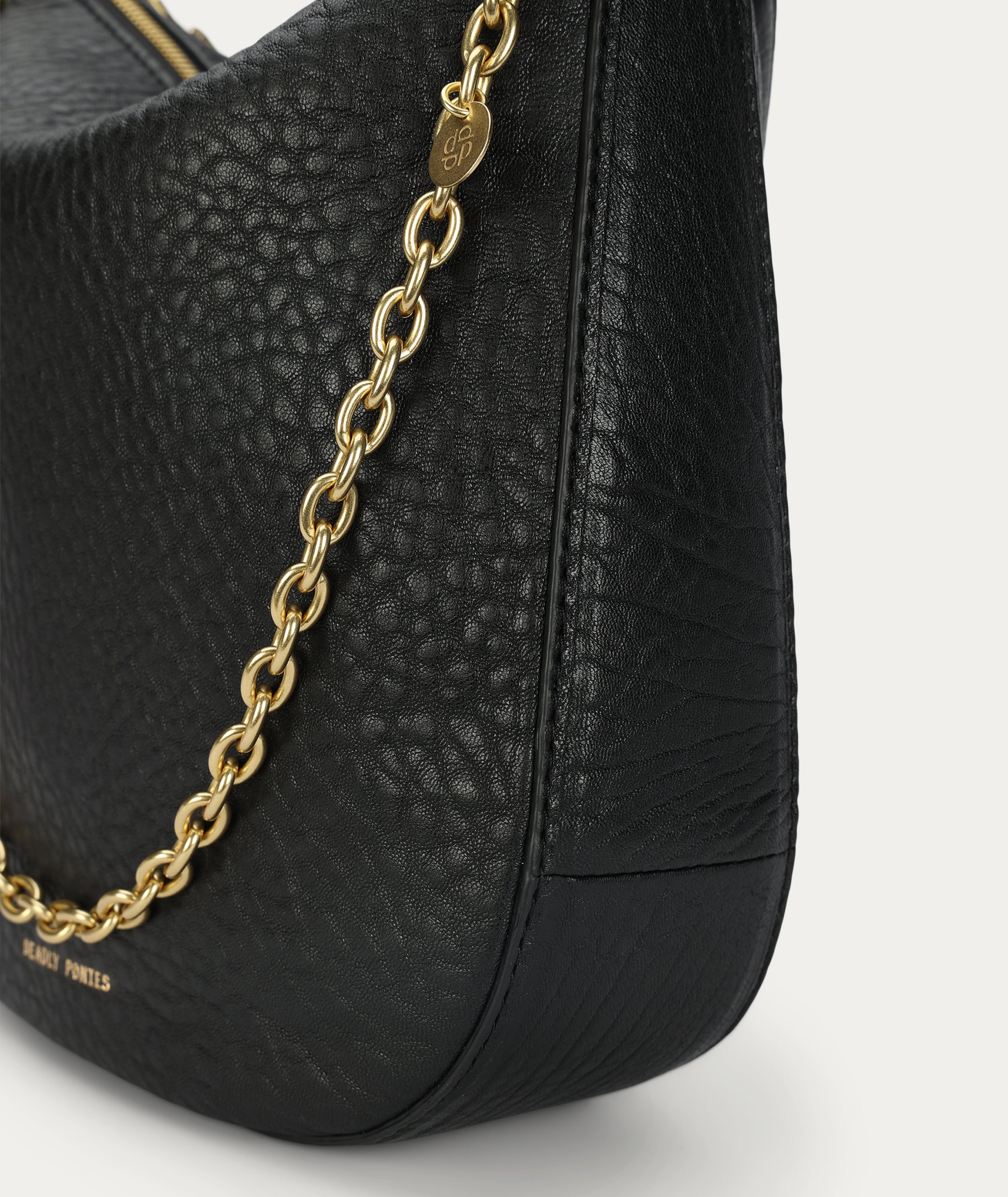 Medium Sling Bag Black Bulle/Brass
