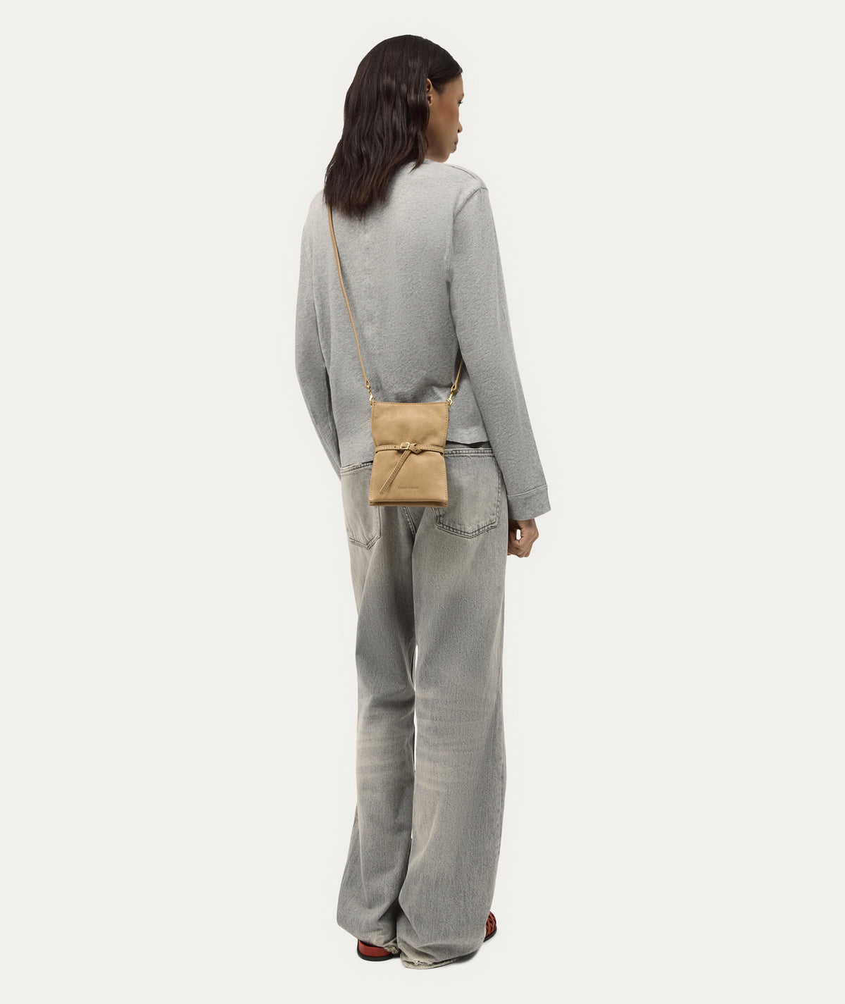 Penny Phone Pouch Oat Suede