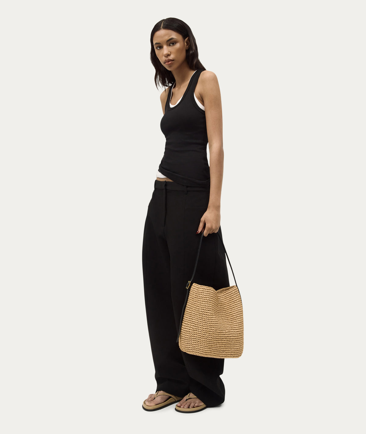 Rush Tote Natural Raffia/Black