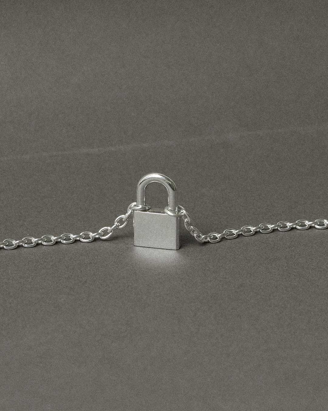 Locked Charm Necklace Sterling Silver