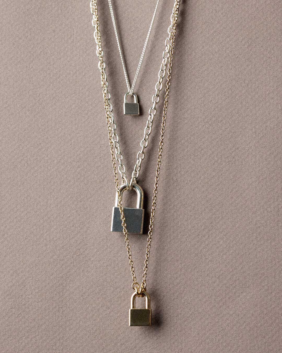 Locked Necklace Medium 23k Gold Plated