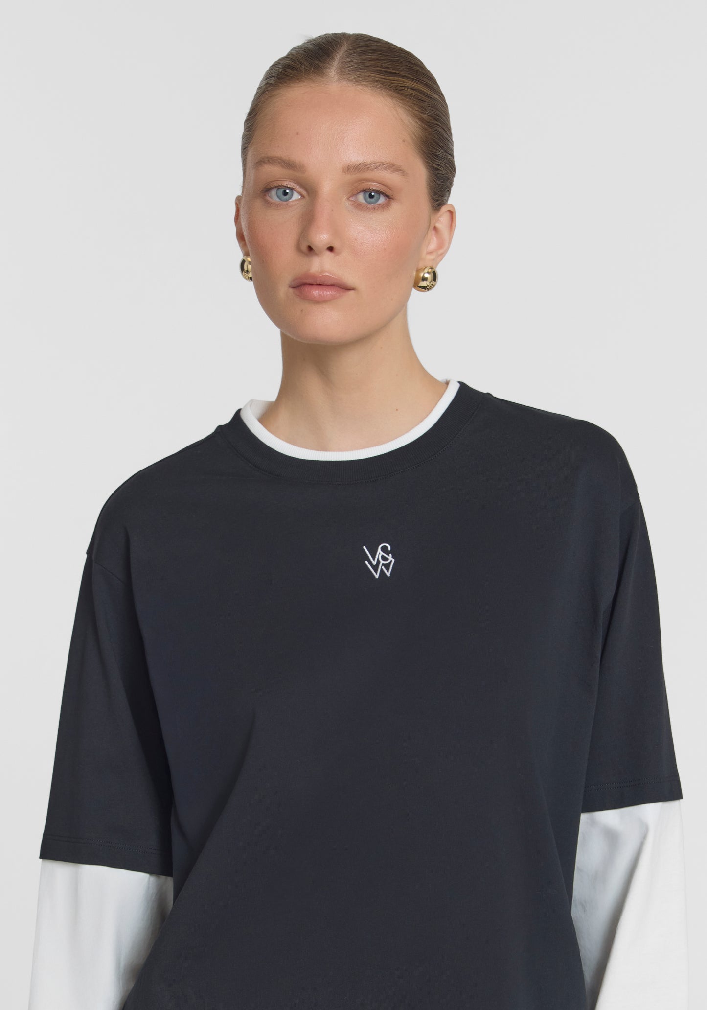 Maximus Long Sleeve Top Black/White