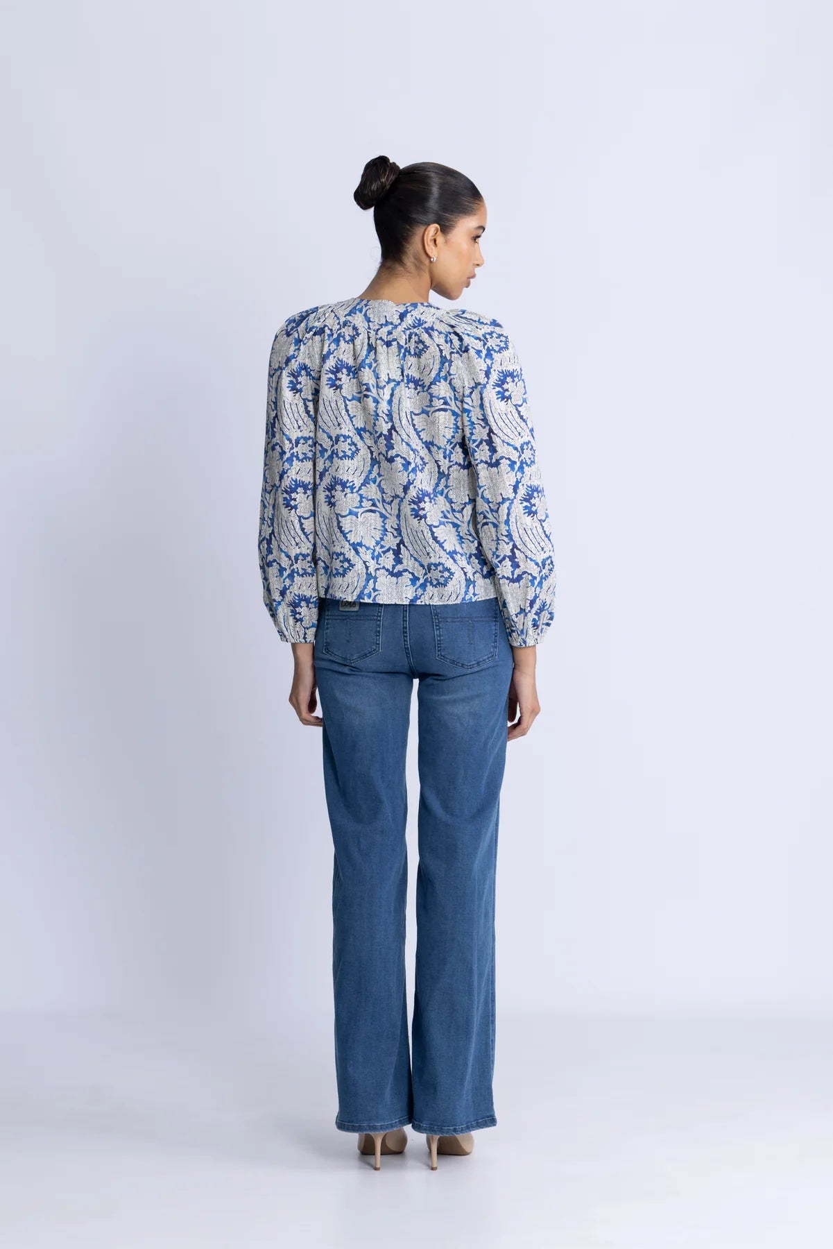 Brea Long Sleeve Blouse Ciel