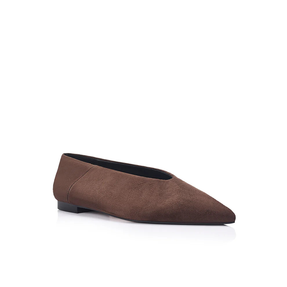 Piper Flat Espresso Suede