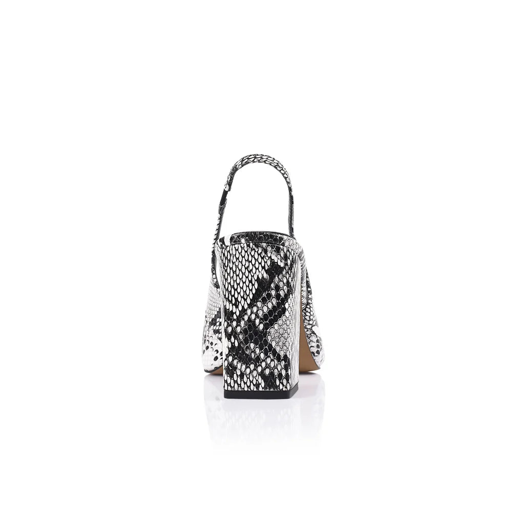 Olympia Slingback Pump Snake-Print Leather
