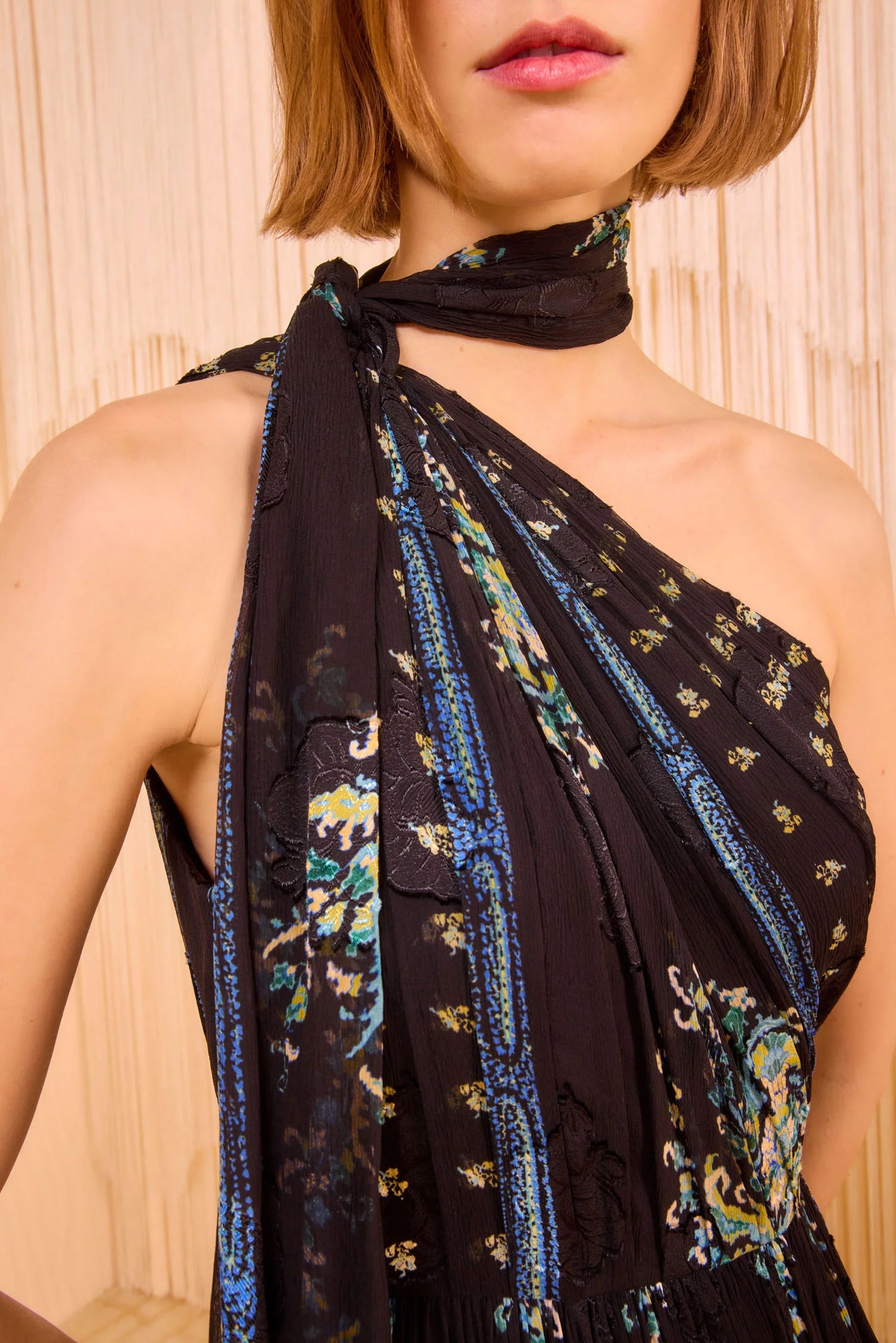 Angelique Draped Scarf Gown