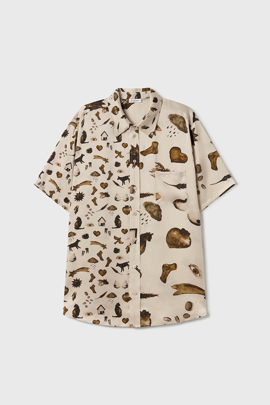 Short Sleeve Boyfriend Shirt Miracles Hazelnut