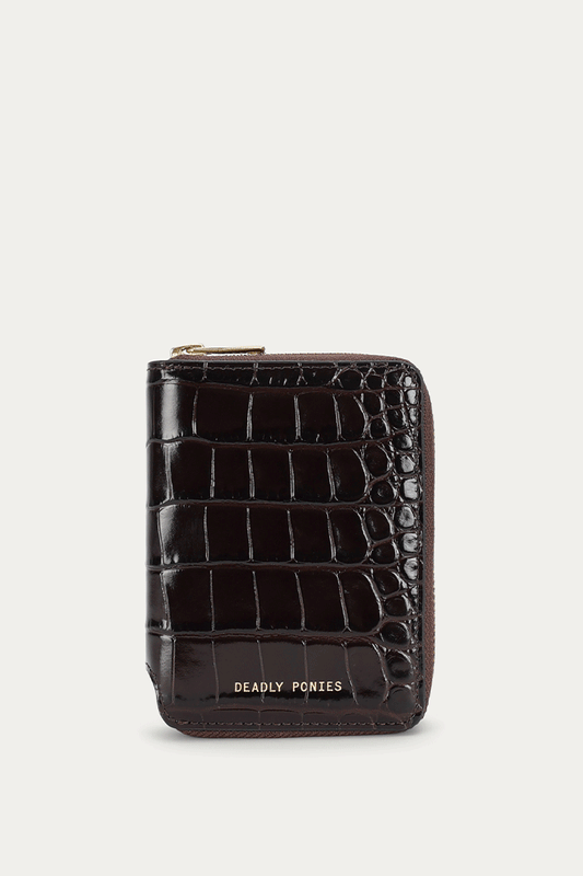 Mini Wallet Espresso Croc