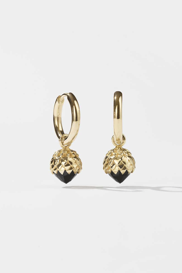 Protea Charm Earrings 23k Gold Plated