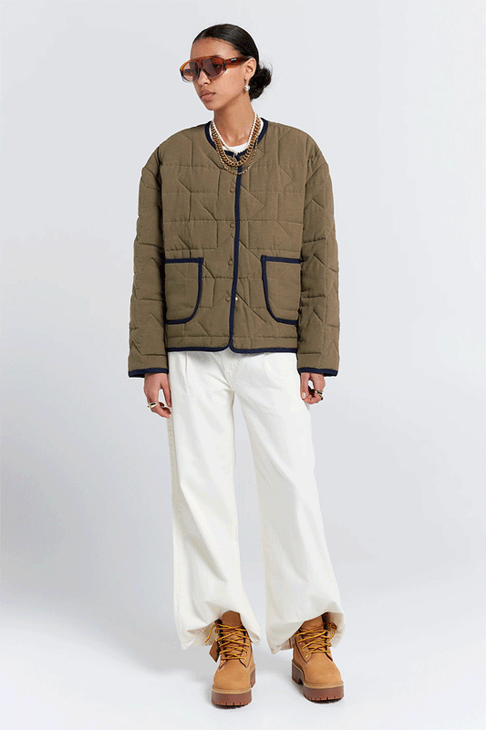 Quilted Drift Jacket Khaki