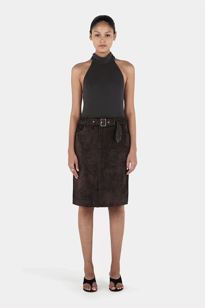 Casey Midi Leather Skirt