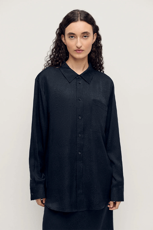 Boyfriend Shirt Coral Jacquard