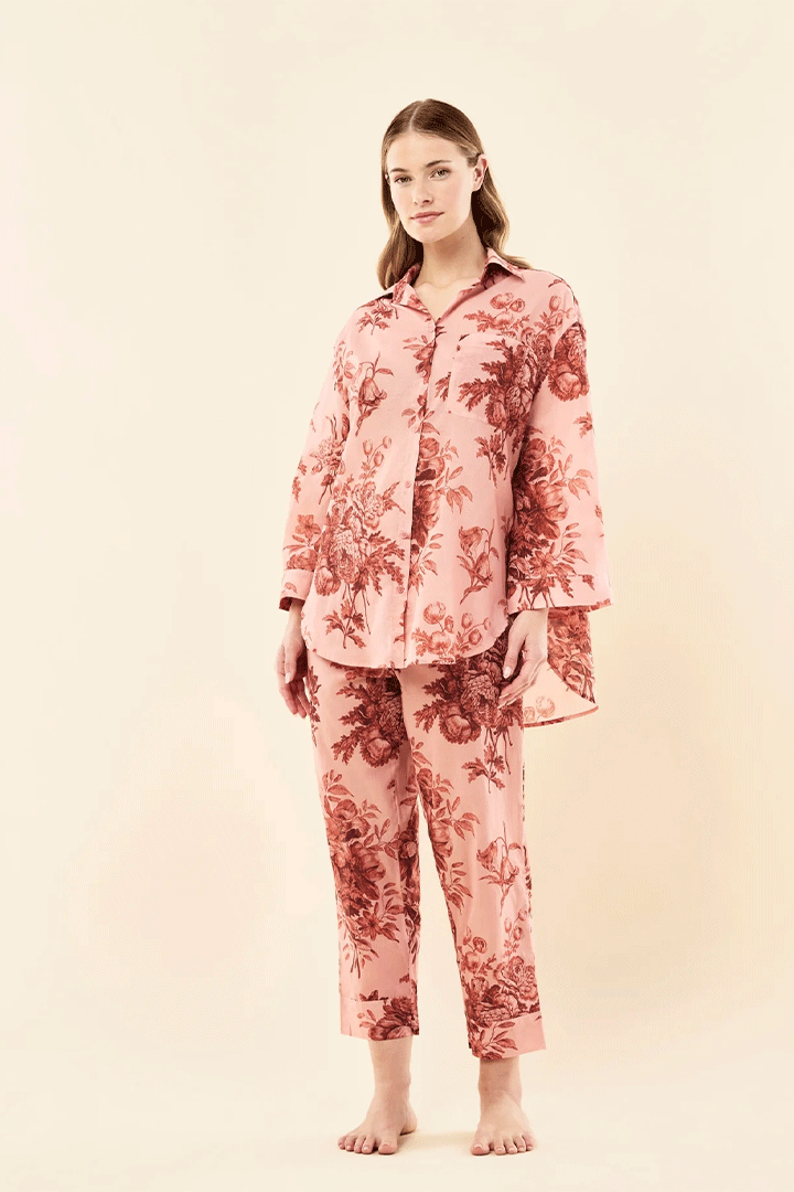 Karen Walker Romantic Floral LS Crop PJ Rose