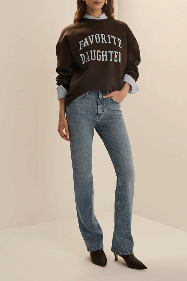 The Collegiate Sweatshirt Espresso Light Blue