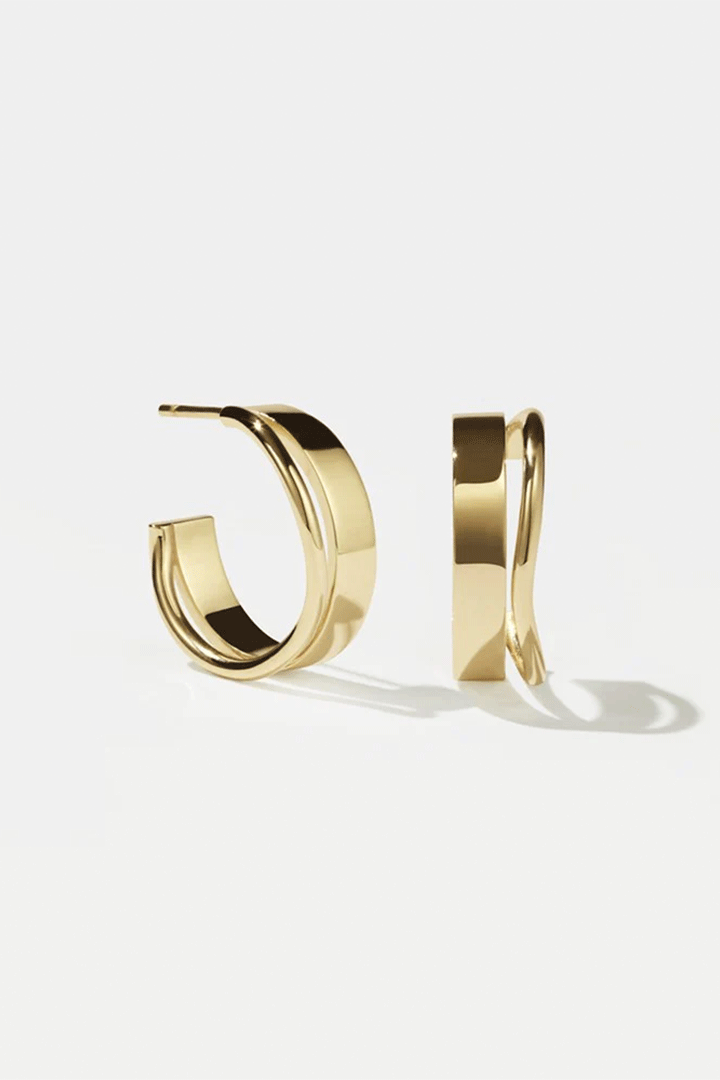 Bliss Hoops Medium 23k Gold Plated