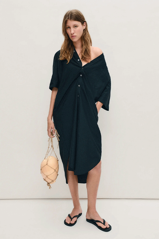 Boyfriend Shirt Dress Black