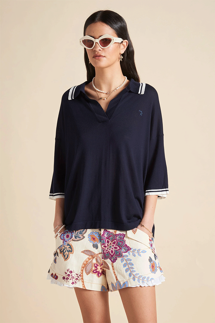 Relax Knit Polo Navy