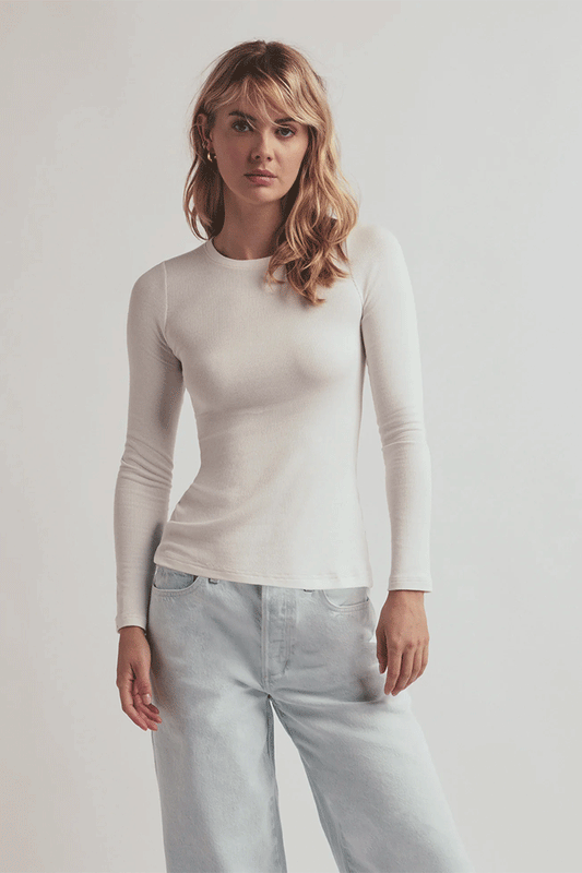 Ribbed Long sleeve White
