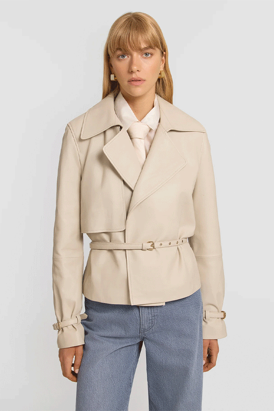 Gamble Crop Leather Trench