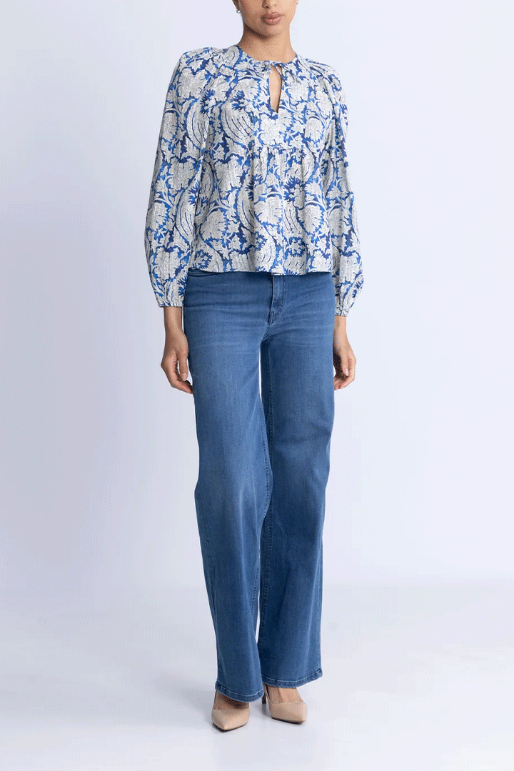 Brea Long Sleeve Blouse Ciel