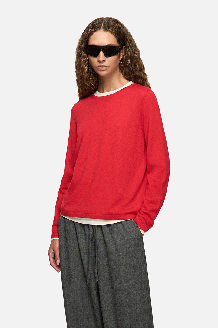 Amber Layered Sweater Red