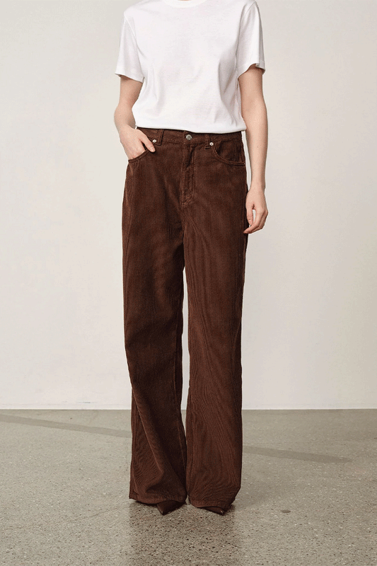 Kat Mid Waist Pants Brown
