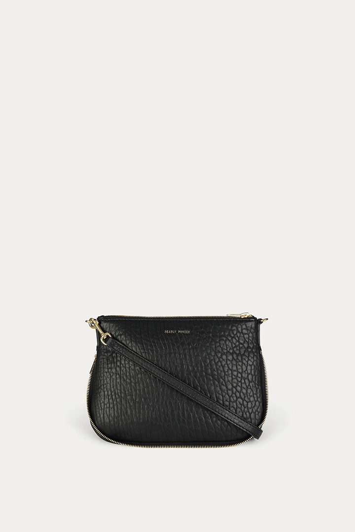 Gator Crossbody Black Bulle/Brass