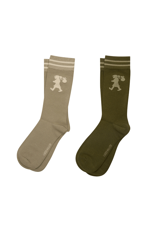 Runaway Girls Socks 2 Pack Sage/Olive