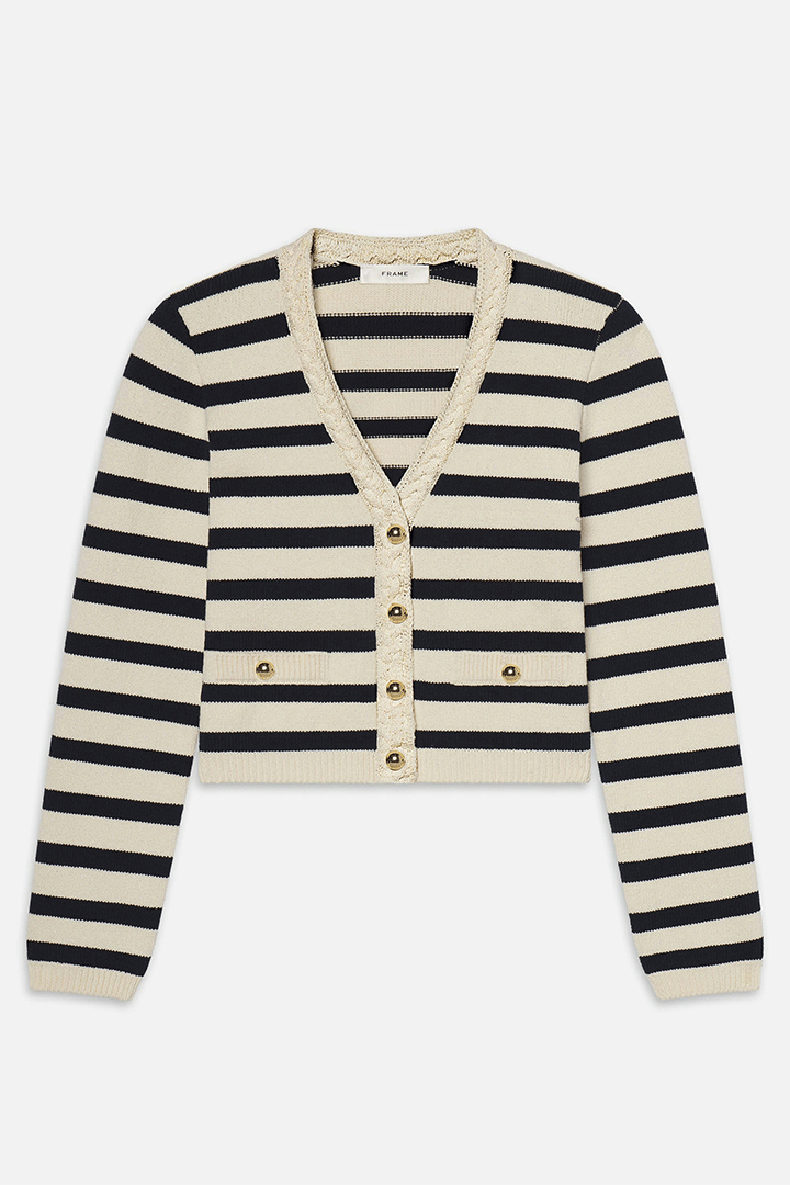 Harbour Cardigan Navy/White