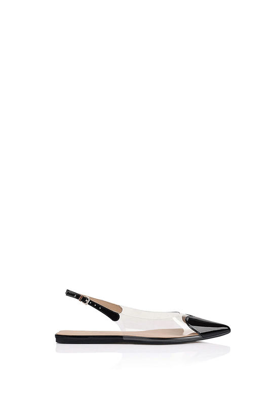 Rhi Flat Vinylite & Black Patent