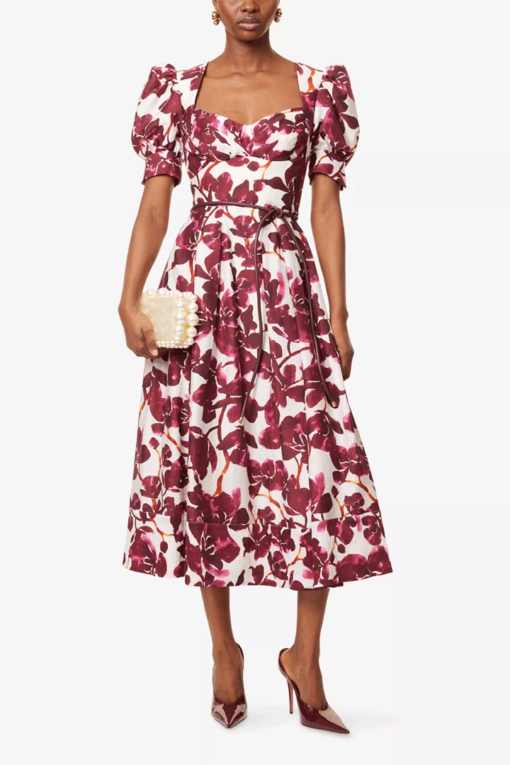 Nerissa Midi Dress Red Orchid