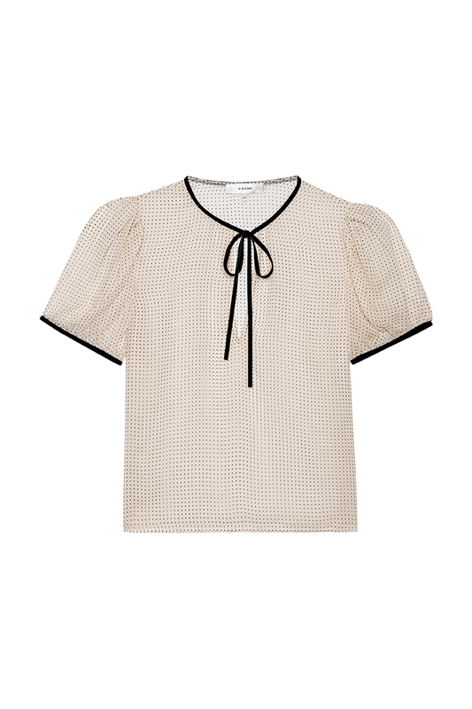 The Tie Puff Sleeve Blouse Polka Dot