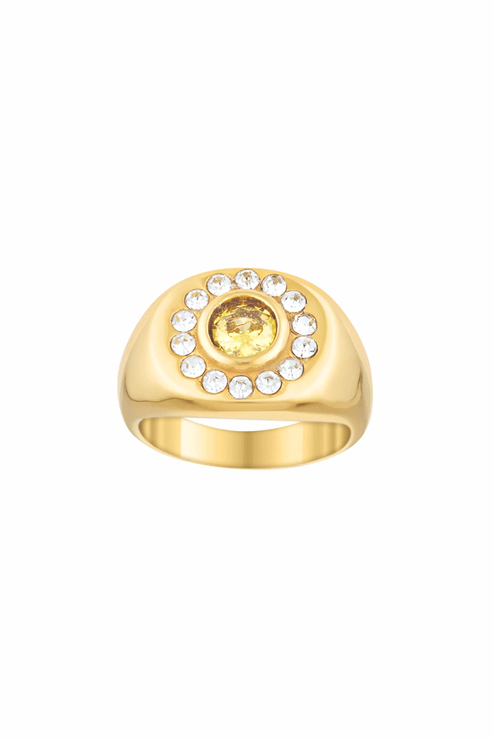 Heritage Crown Pinky Gold/Citrine