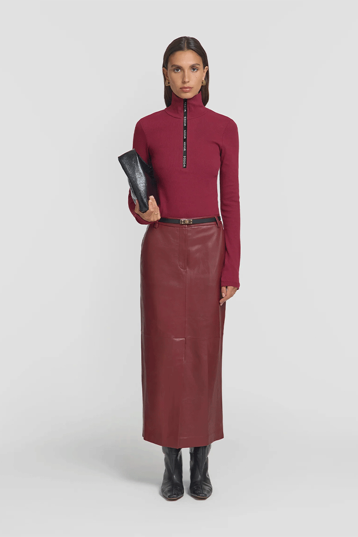 Woods Rib Turtleneck Sangria