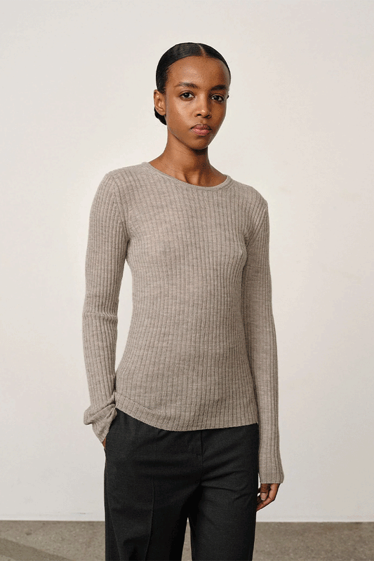 Camb Knit Blouse Taupe