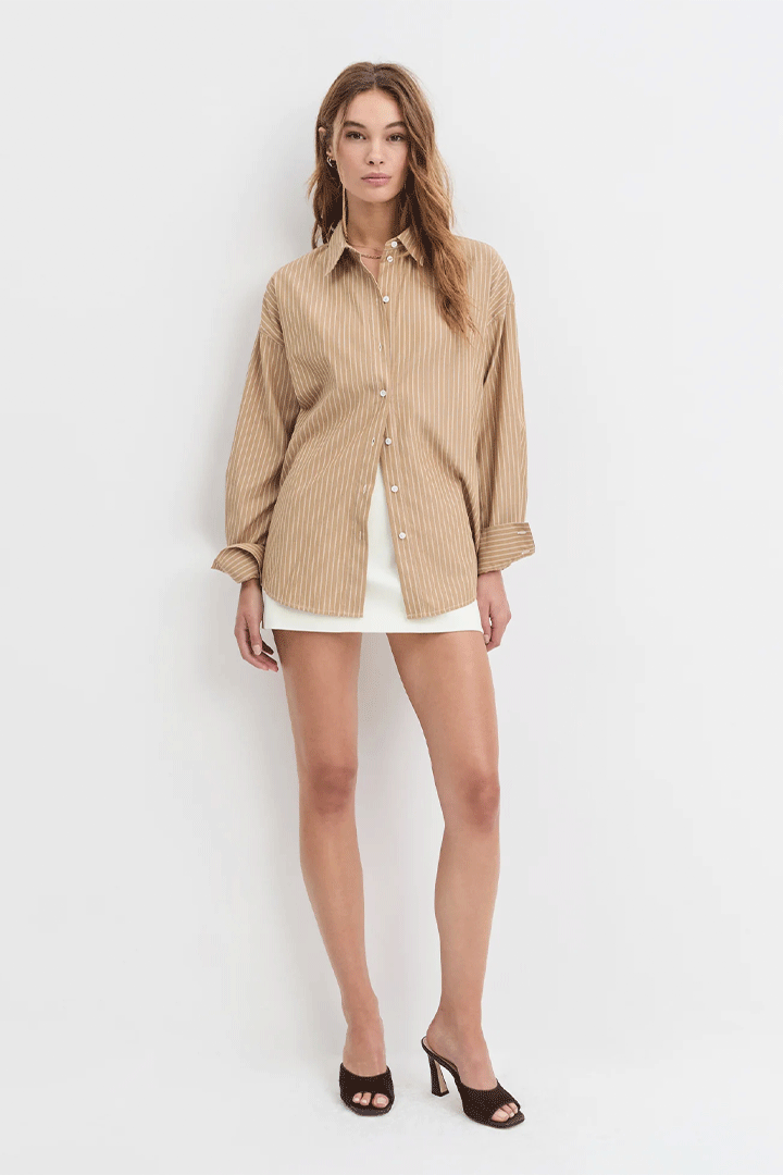 The Ex-Boyfriend Shirt Oatmeal Stripe