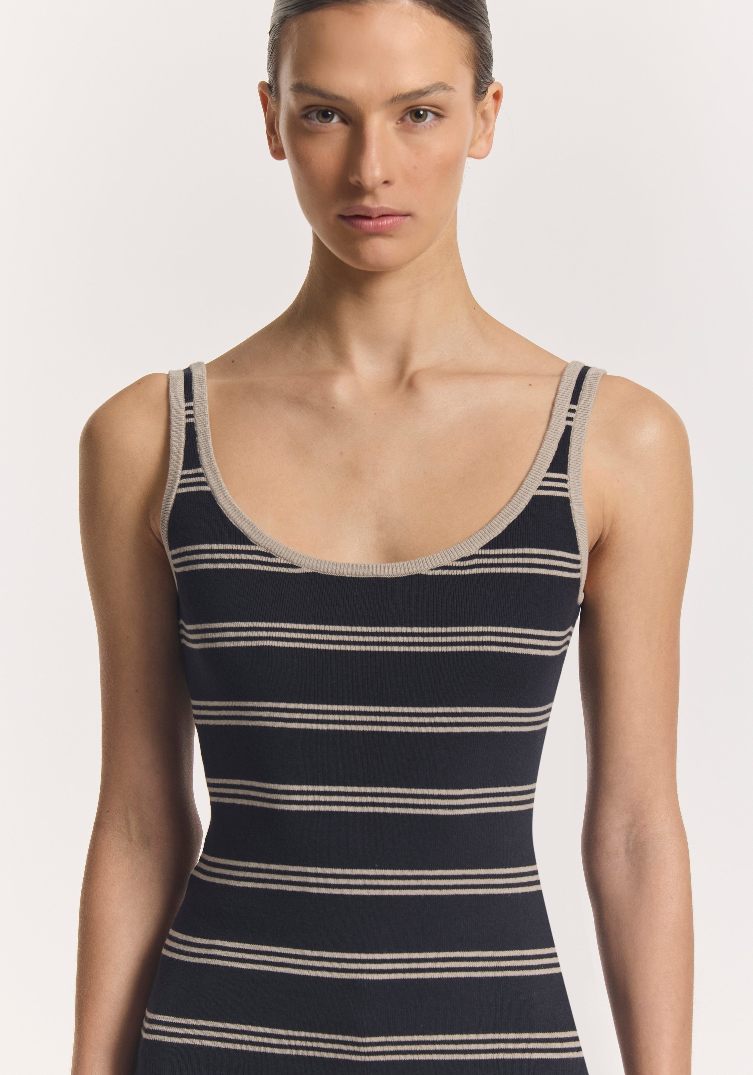 Sequence Tank Navy Stripe
