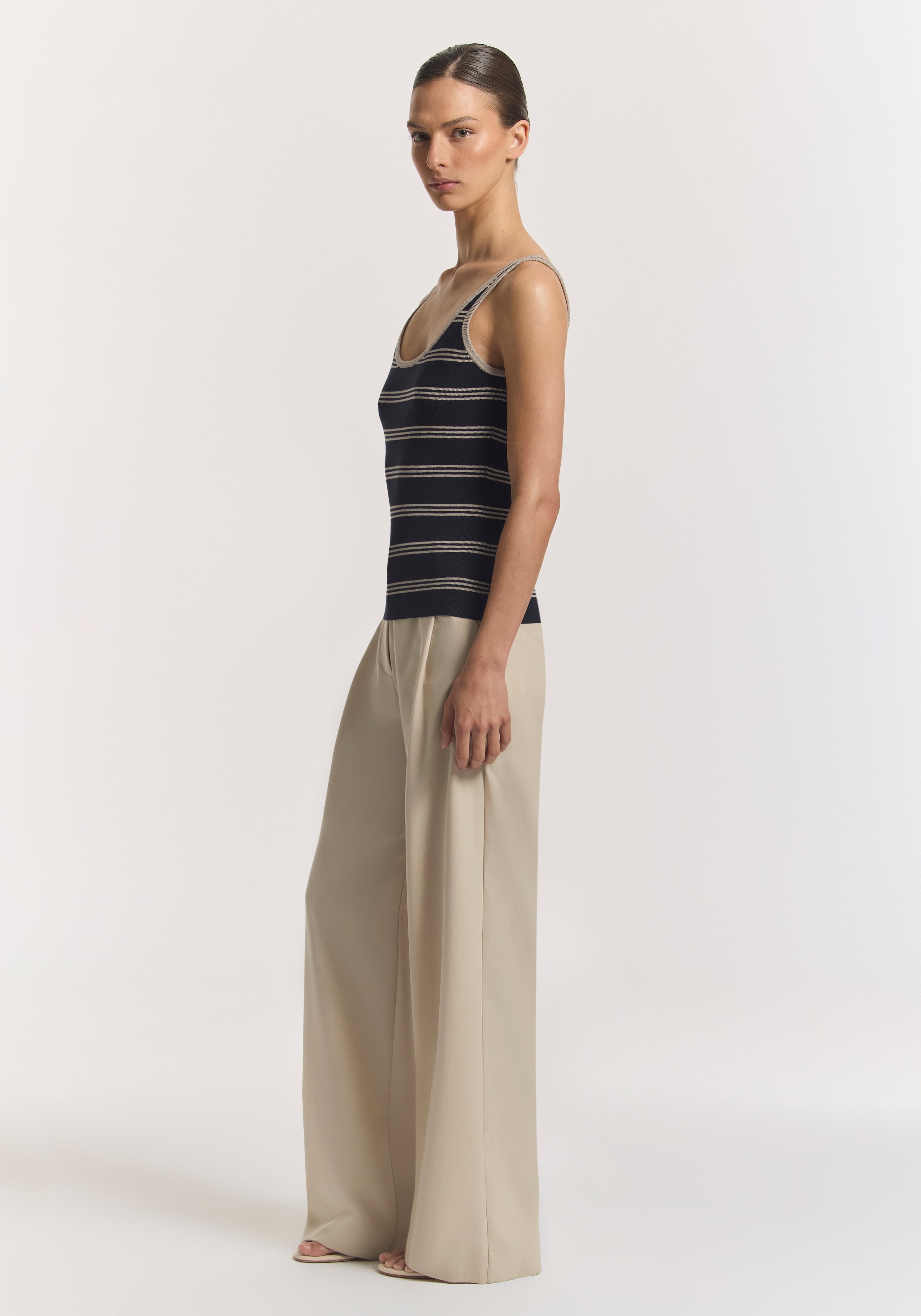 Sequence Tank Navy Stripe