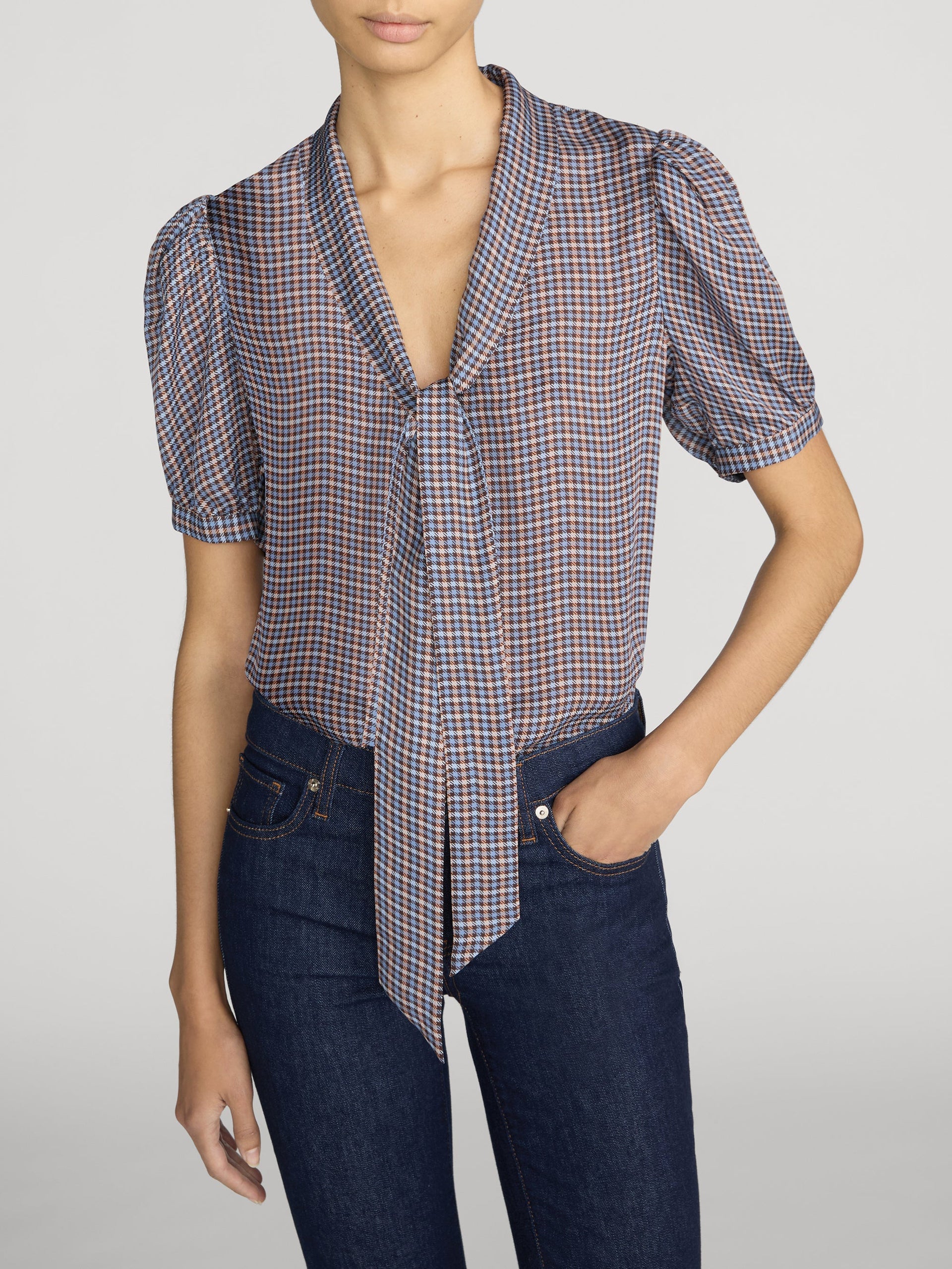 Sonnet Blouse Chestnut Multi Plaid
