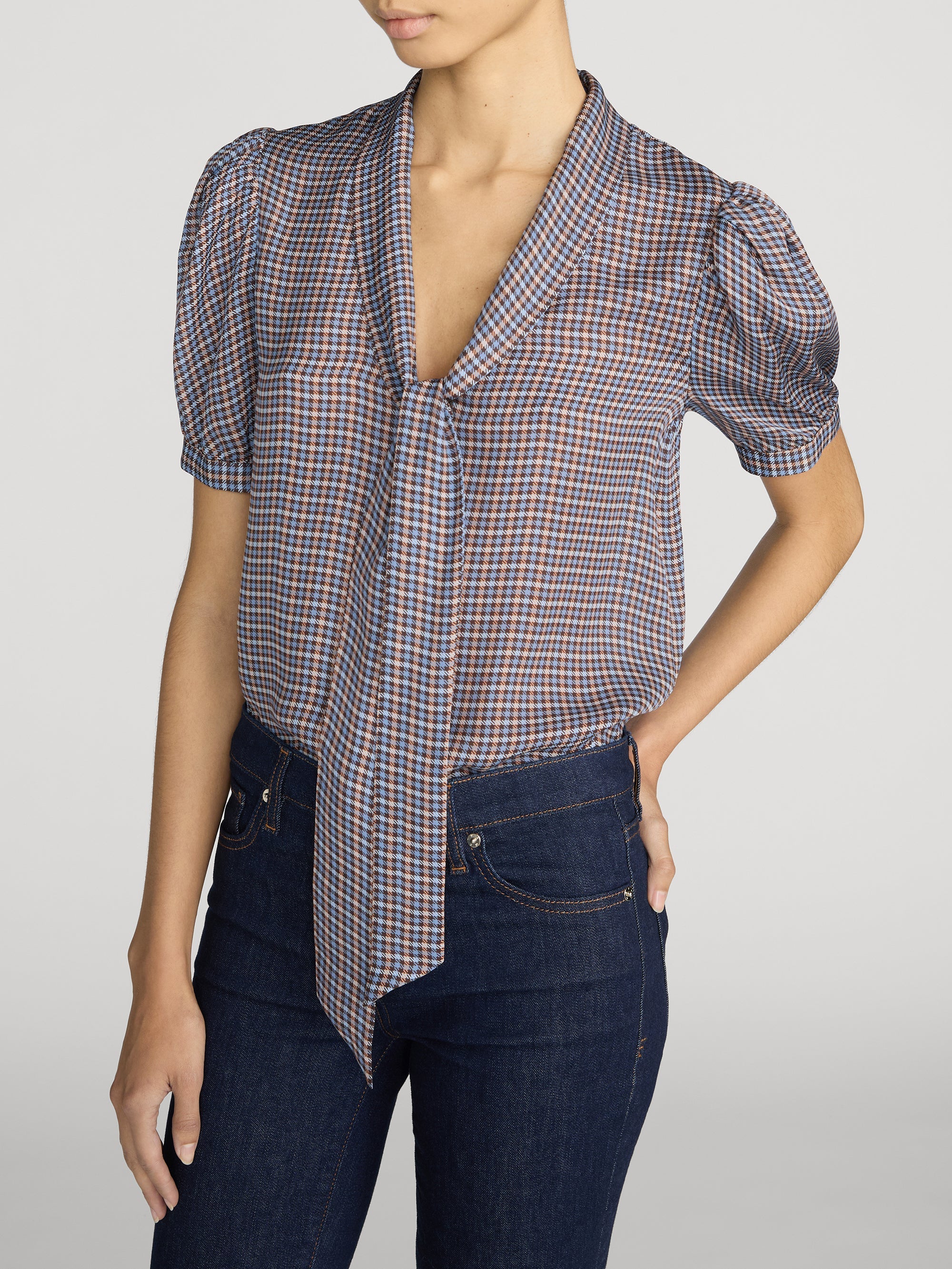 Sonnet Blouse Chestnut Multi Plaid